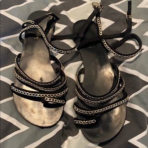 black chain sandal